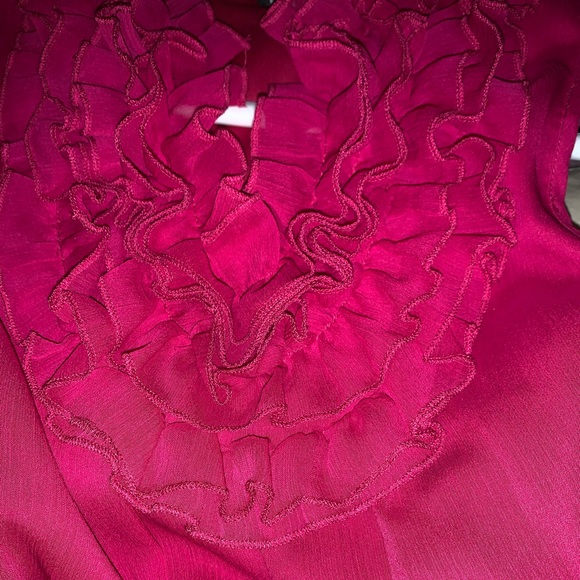 Marc Bouwer Sleeveless Ruffle Blouse color fuschia Size S - Picture 7 of 7